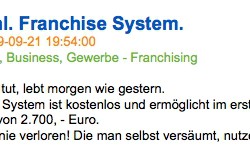 Gibt es das kostenlose Franchise-System?