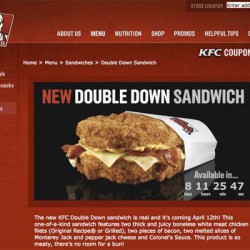 KFC Double Down Sandwich – das Sandwich ohne Brötchen